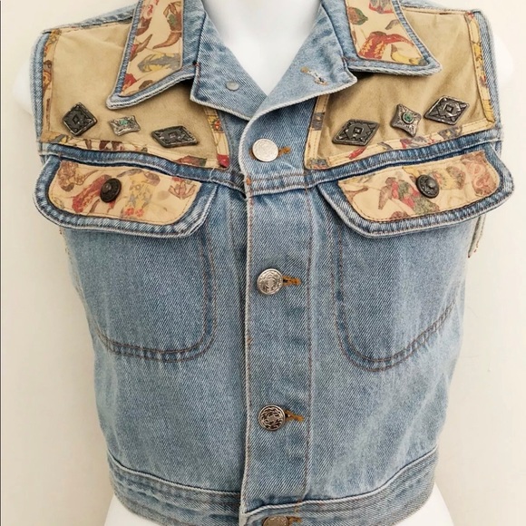 western denim vest